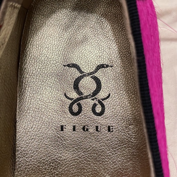 Figue "Milky" Calf Hair Embellished Magenta Loafers - Picture 4 of 10